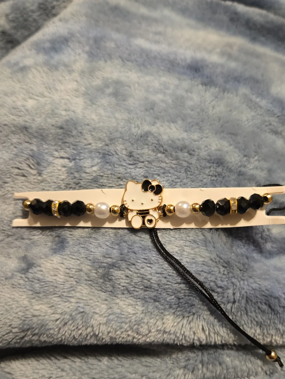 3/$10 Bundle Deals Black Pearl Beaded Hello Kitty Bracelet - Women Accessories